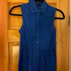 Theory Shirt Blue Sleeveless Button Up